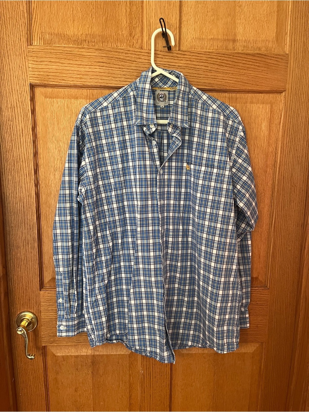 Chinch long sleeve Blue Plaid Men's Button-Down Shirt